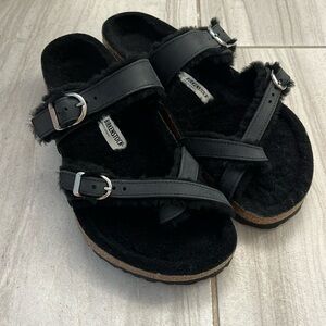 Birkenstock Mayari Shearling Black Womens NEW